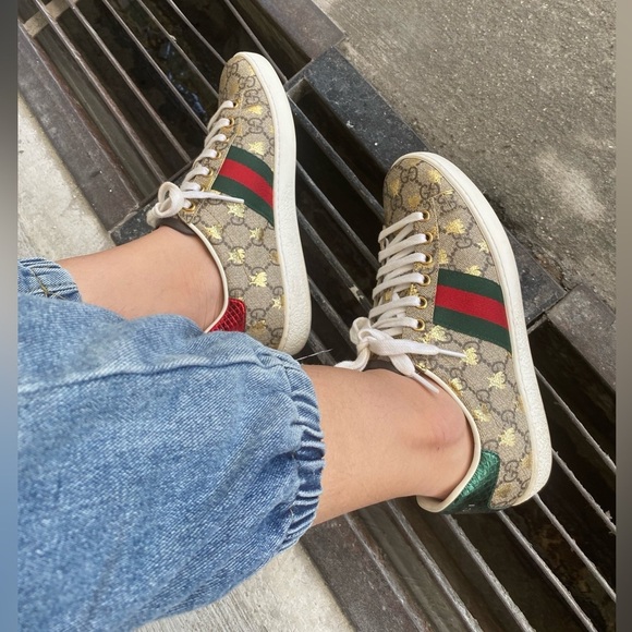 AUTHENTIC Gucci Woman's Sneakers Size 7 - Picture 6 of 12